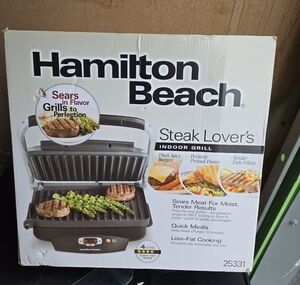 Hamilton Beach Steak Lover's Grill with Black and Silver Finish